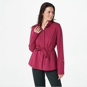 AmberNoon II by Dr. Erum Ilyas SunKnit UPF 50 Jacket with Pleating